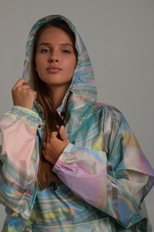 Oil slick raincoat