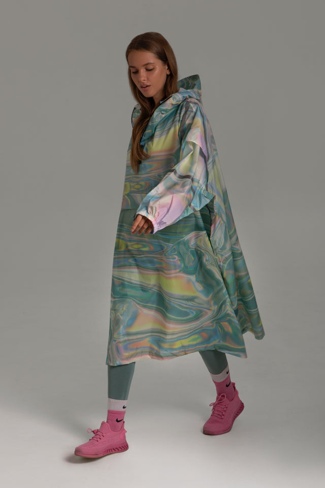 Oil slick raincoat