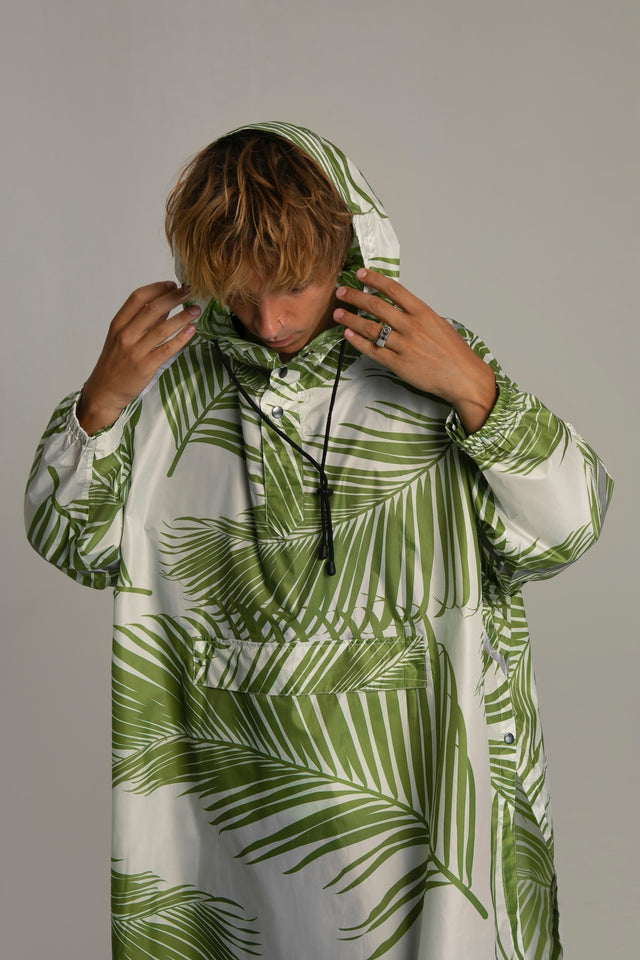 Leafy green raincoat