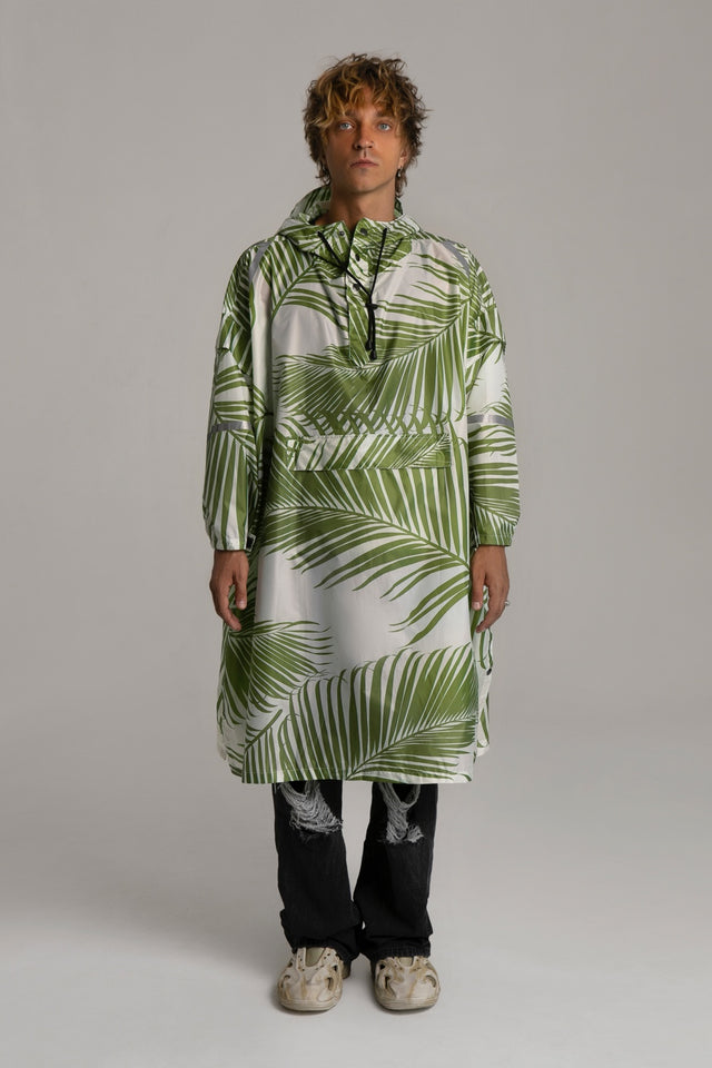 Leafy green raincoat